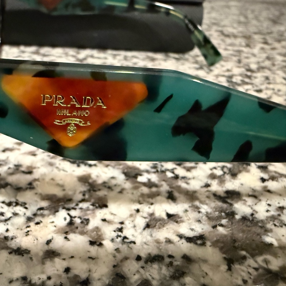 Prada Women’s Cat Eye Glasses in Brown Tortoise with Teal side pieces - Picture 6 of 9
